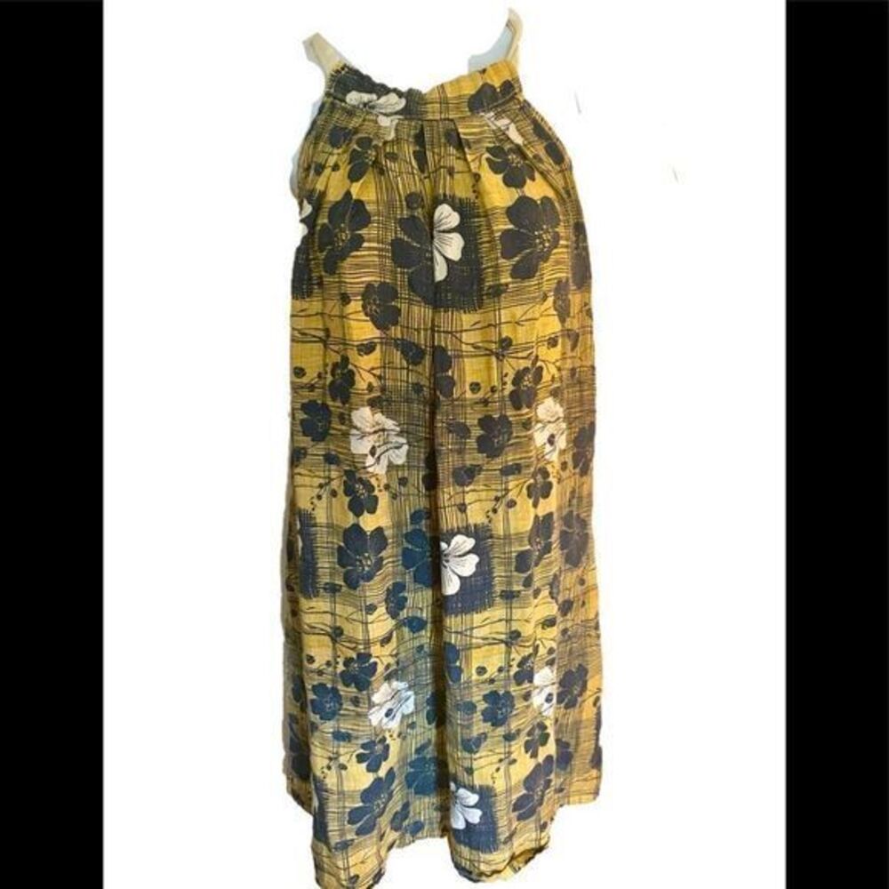 Bella Umbra Linen Dress -S black /gold / cream , linen made in Italy